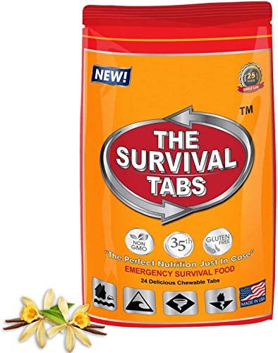 Food For Preparing SHTF 2-day Food Supply 24 Tabs Food Ration for Travel Camping Boating Biking Hunting Outdoor Gluten Free and Non-GMO 25 Years Shelf Life Long Term Food Storage – Vanilla Malt Flavor