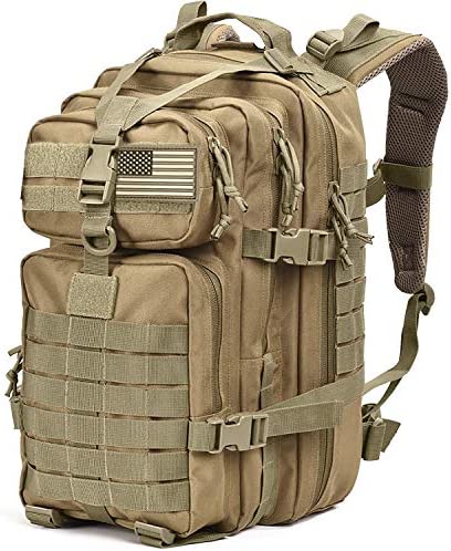 Tru Salute Military Tactical Backpack Large Army 3 Day Assault Pack Molle Bugout Bag Rucksack (Tan)