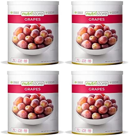 Nutristore Freeze Dried Grapes | #10 Can Fruit | Perfect Healthy Snacks | Bulk Survival Emergency Food Storage Supply | Low Carb/Calorie Canned Camping/Backpacking Supplies | 25 Year Shelf Life