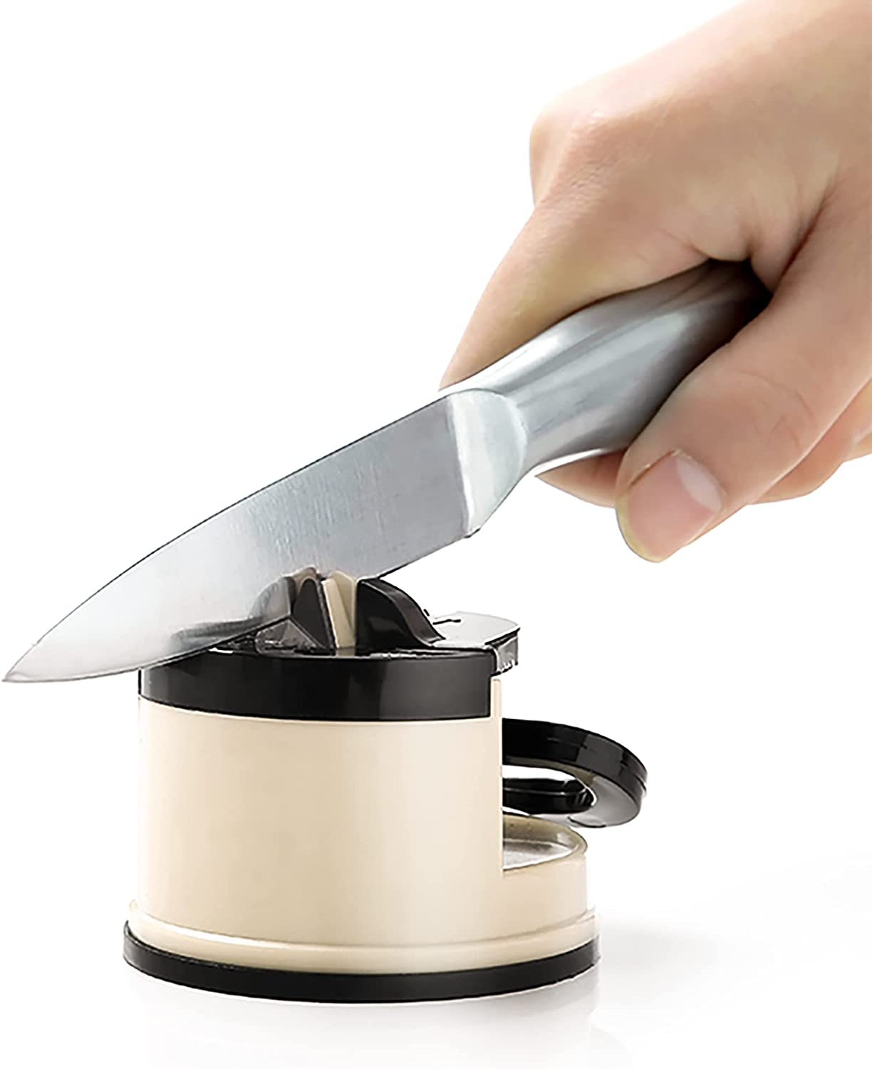 Knife Sharpeners, Mini Knife Sharpeners with Suction Base, Pocket Knife Sharpeners Suitable for Most Blade Types, knife sharpeners for kitchen knives, Gold