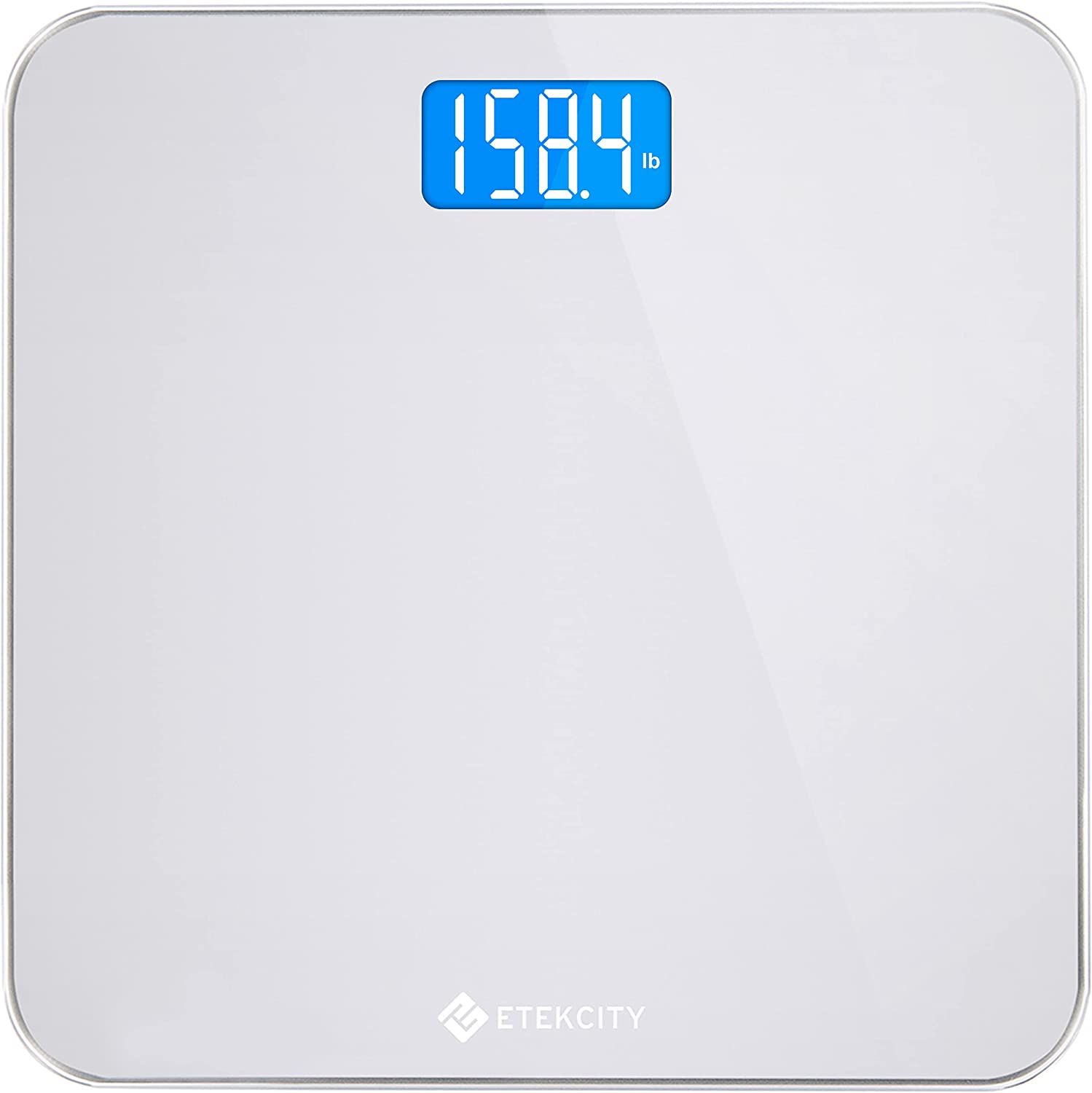 Etekcity Digital Body Weight Bathroom Scale with Round Corner Design, Large Blue LCD Backlight Display, High Precision Measurements, 400 Pounds