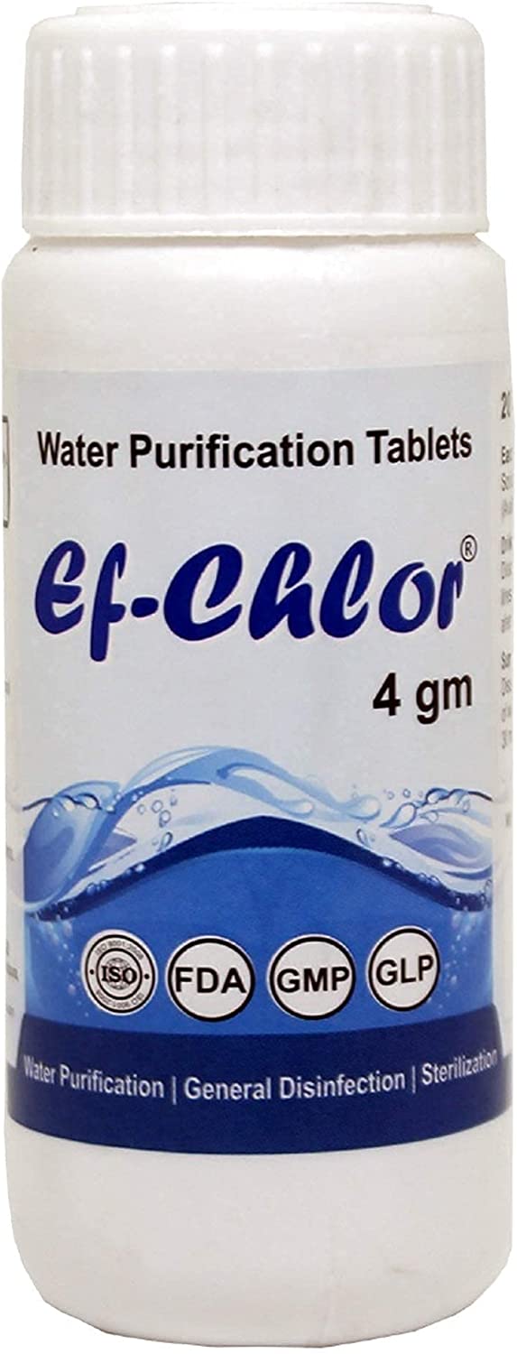 Overhead & Underground Water Tank Purification Tablets (4gm) for 5280 Gallons Water Jar of 20 Tablets 3 Years Shelf Life 1 Tablet purifies 264 Gallons Water