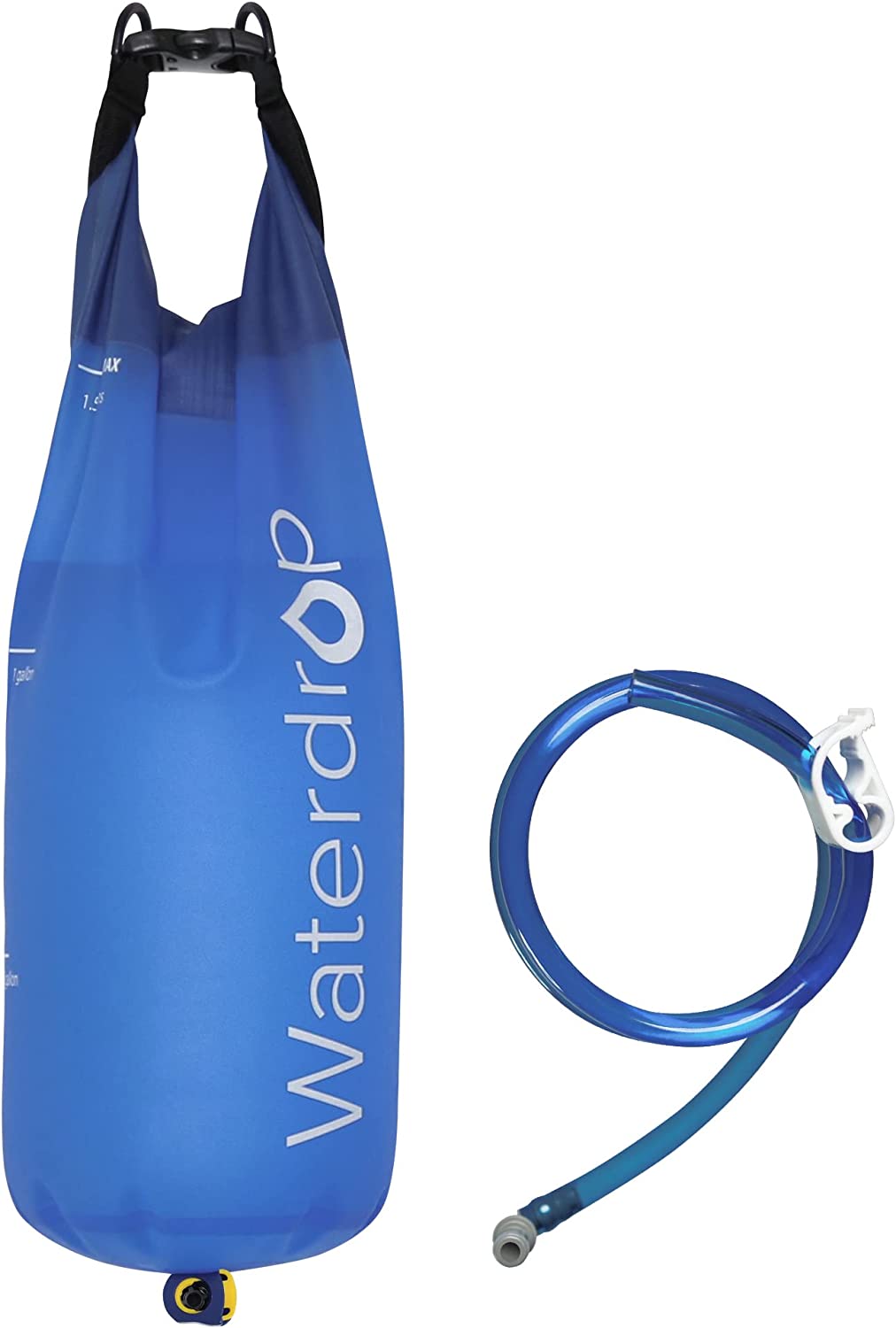 Waterdrop Gravity Water Bag for Camping, Travel, Backpacking, Hiking and Emergency, Compatible with Water Filter Straw, Flex Foldable, 1.5 Gal Bag