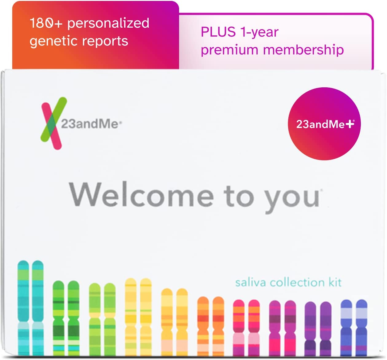 23andMe+ Premium Membership Bundle – DNA Kit with Personal Genetic Insights Including Health + Ancestry Service Plus 1-Year Access to Exclusive Reports (Before You Buy See Important Test Info Below)