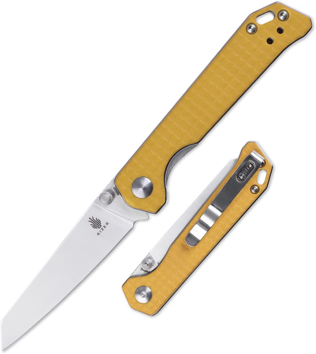 Kizer Begleiter Mini Small EDC Knife, N690 Blade with G10 Handle, Pineapple Color Knife, V3458RN4