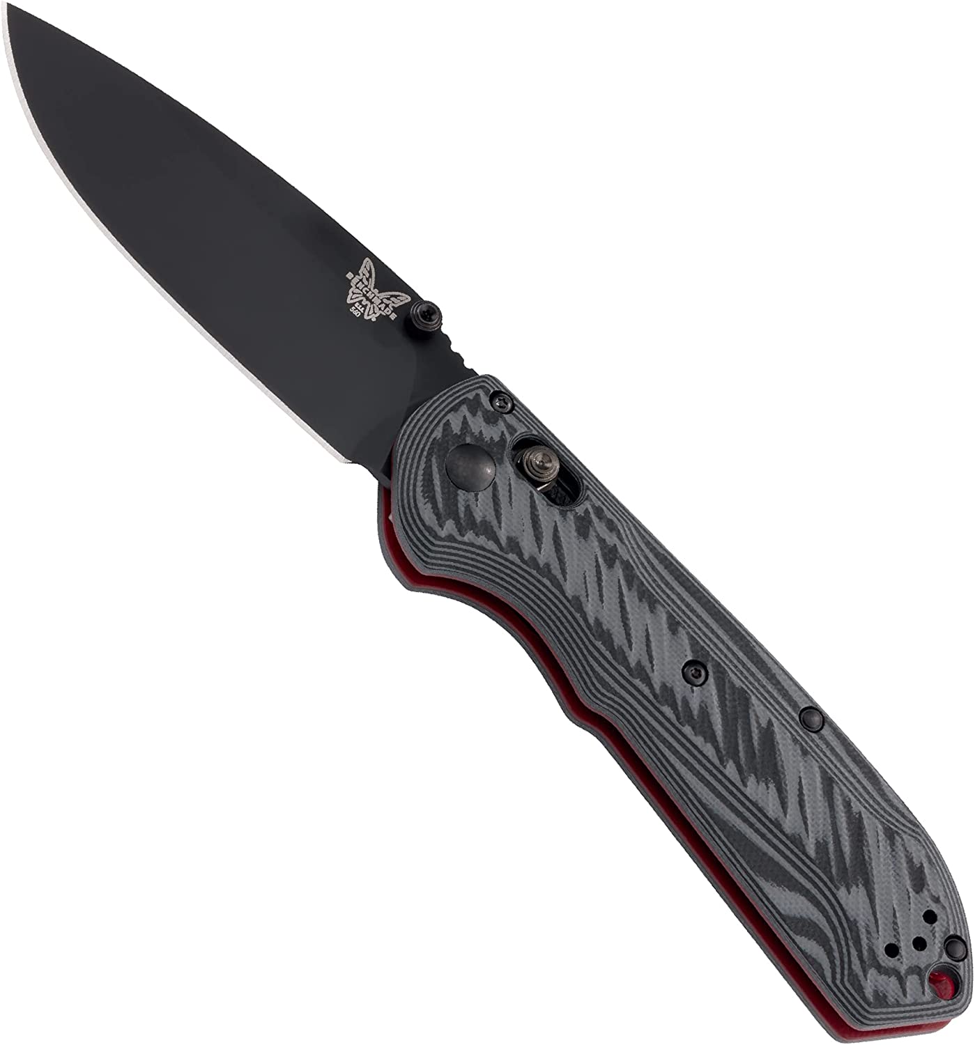 Benchmade 560BK-1 – Freek 560-1, EDC Folding Knife, Drop-Point Blade, Manual Open, Axis Locking Mechanism, Made in USA, Coated, Straight, Gray/Black