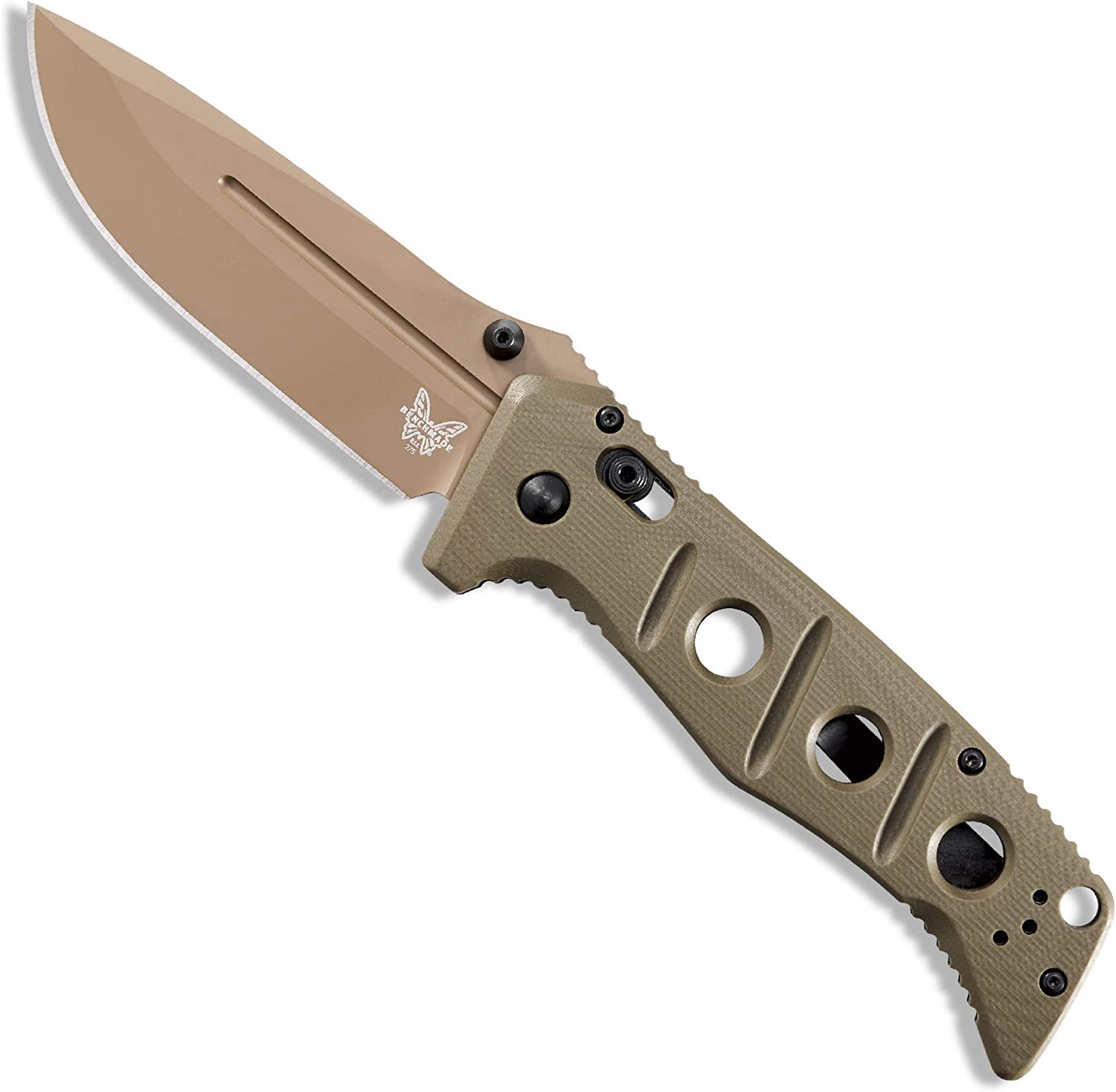 Benchmade – 275FE-2 Adamas Knife, Drop-Point Blade, Plain Edge, Olive Drab G10 Handle