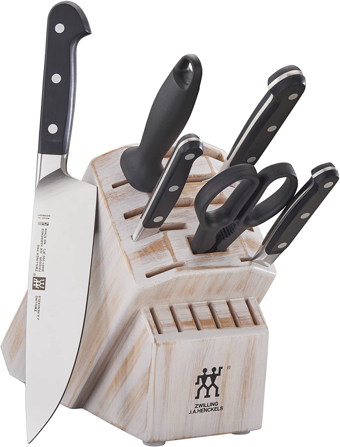 ZWILLING Pro 7-pc Knife Block Set – Rustic White