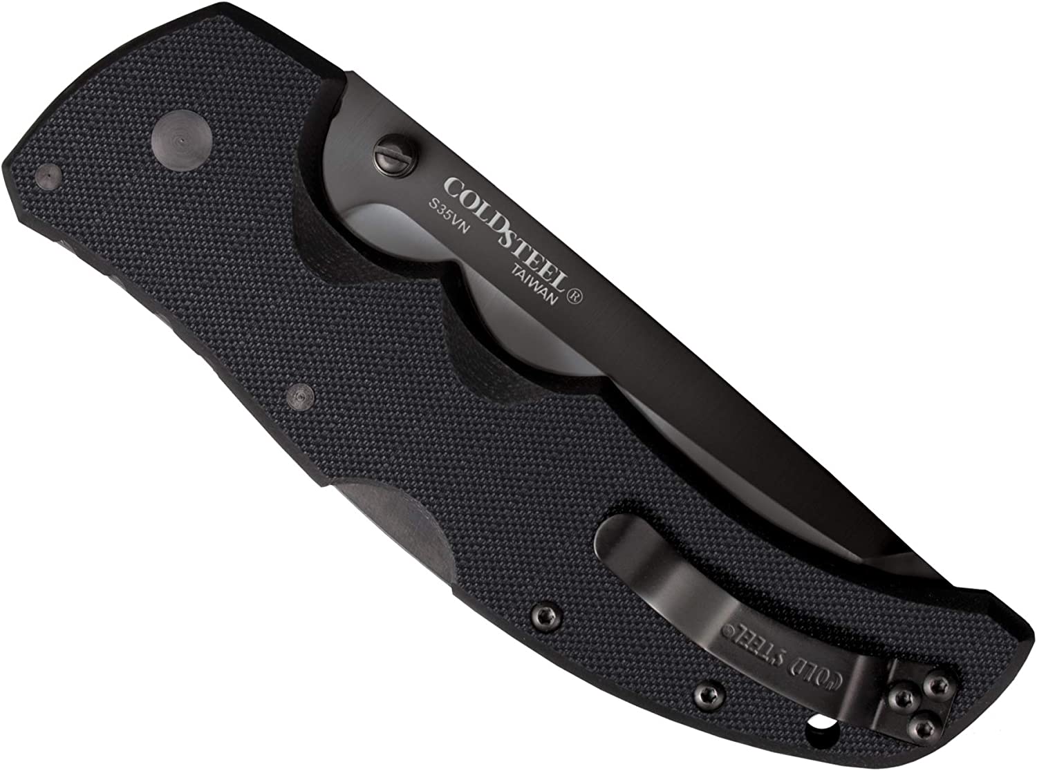 Cold Steel Recon 1 Series Tactical Folding Knife with Tri-Ad Lock and Pocket Clip – Made with Premium CPM-S35VN Steel, Tanto Half Serrated