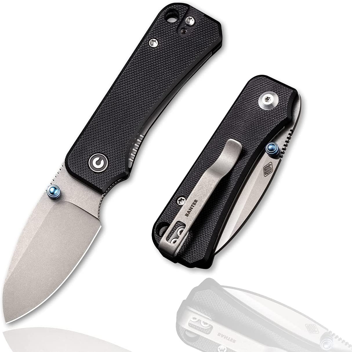 CIVIVI Baby Banter Pocket Folding Knife for EDC, 2.34" Blade Small Knife with Titanium Thumb Stud Opener C19068S-1