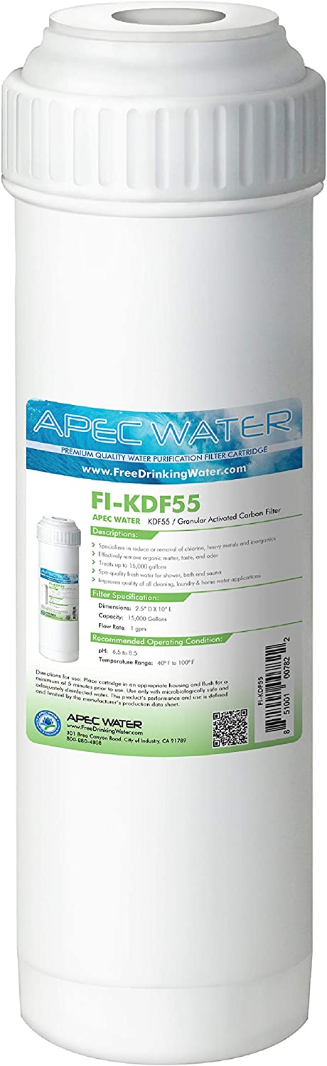 APEC Water Systems FI-KDF55 2.5"x10" Chlorine and Heavy Metal Reduction Specialty Water Filter