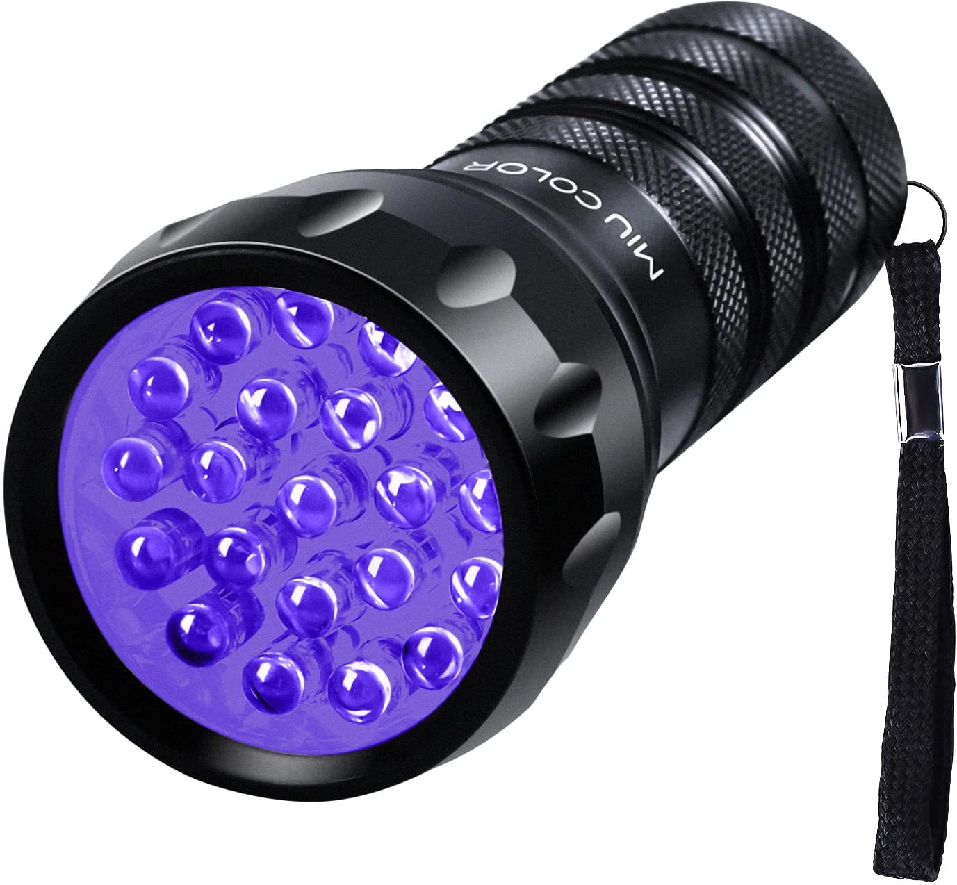 MIU COLOR Black Light UV Flashlight, Small UV Blacklight with 21 LEDs, 395nm, Compact Handheld UV Flashlight for Dogs Urine Detector and Scorpion Hunting