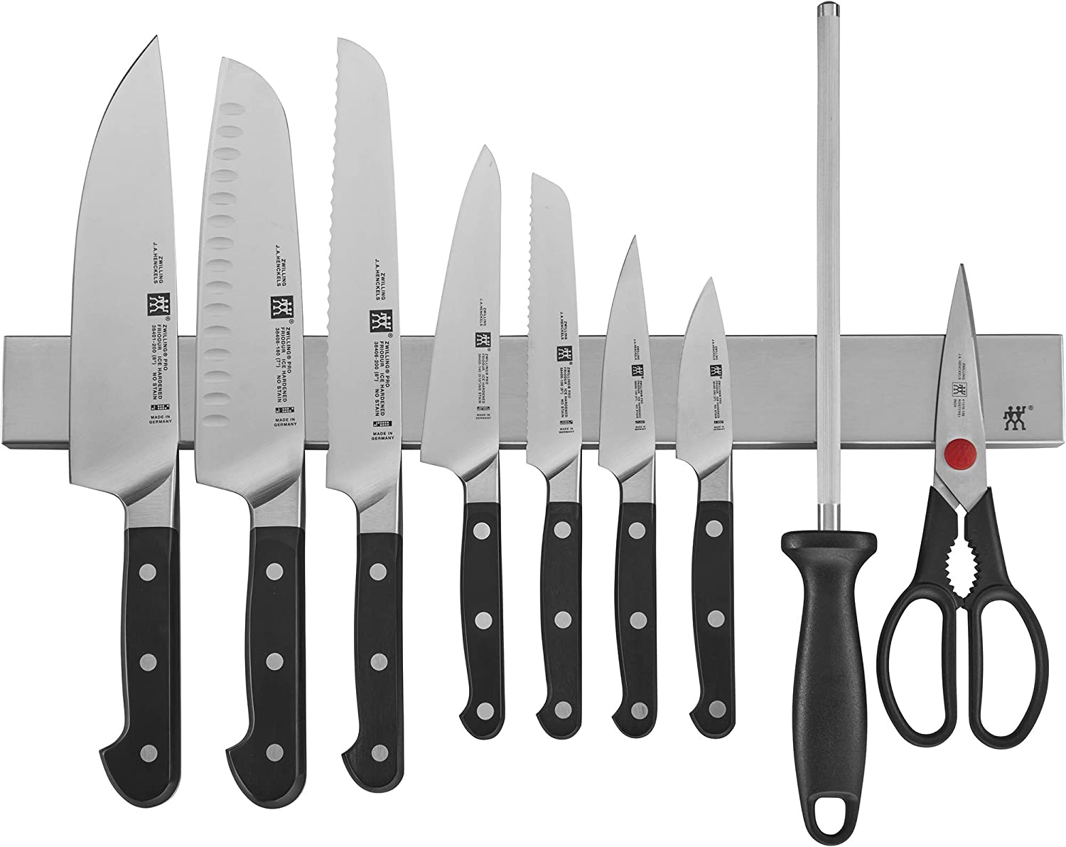 ZWILLING Pro 16-pc Knife Set With 17.5-inch Stainless Magnetic Knife Bar