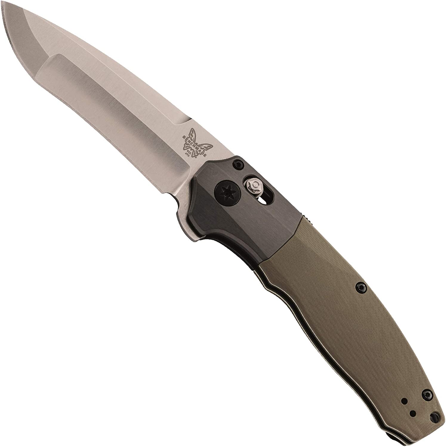Benchmade – 496 EDC Knife, Drop-Point Blade with Compound Grind, Plain Edge, Satin Finish, Made in the USA