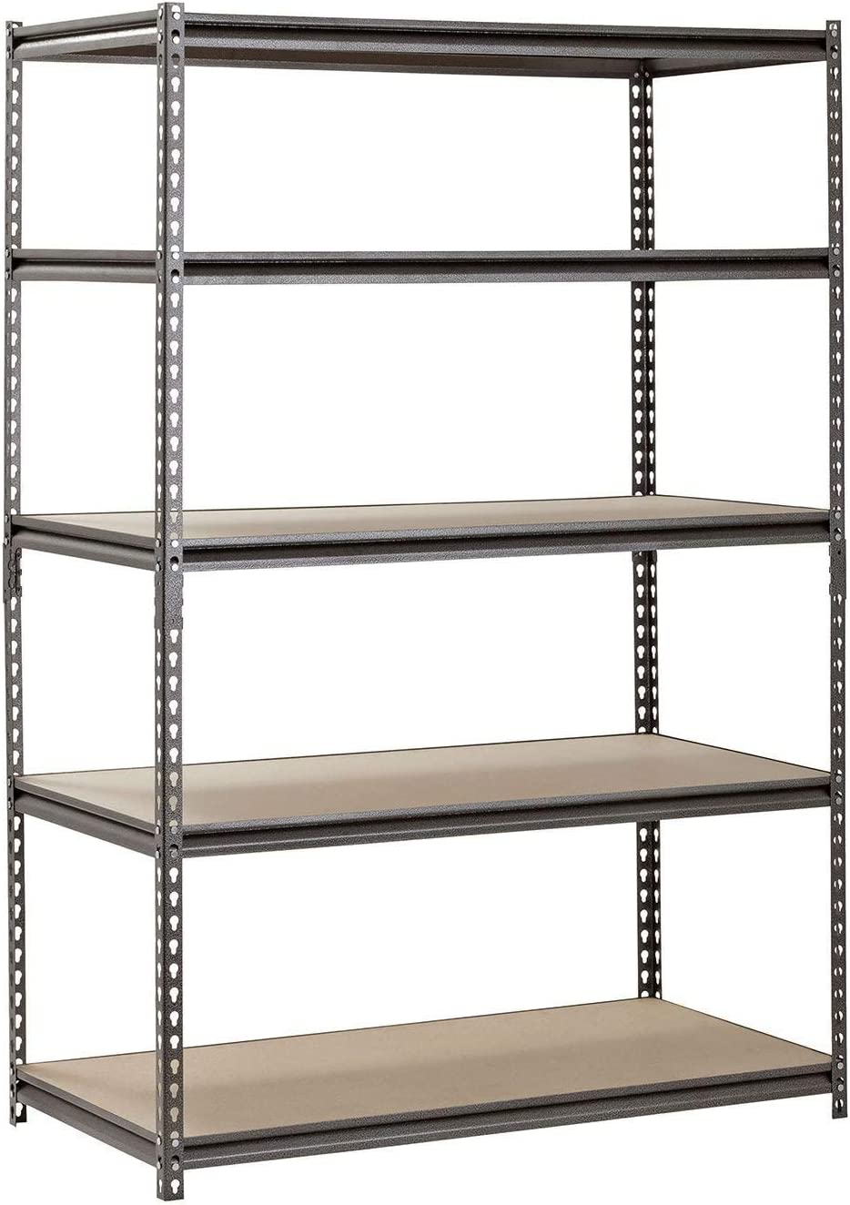 EDSAL Heavy Duty Garage Shelf Steel Metal Storage 5 Level Adjustable Shelves Unit 72" H x 48" W x 24" Deep (Pack of 2)