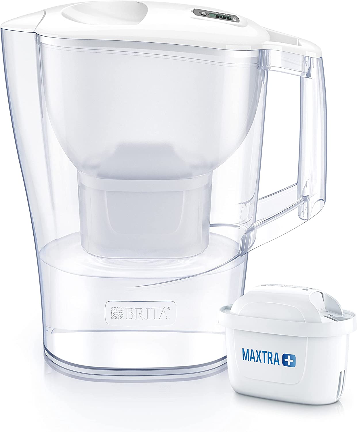 BRITA S0500 Aluna Fridge Water Filter jug for Reduction of Chlorine, limescale and Impuities, White, 2.4 L
