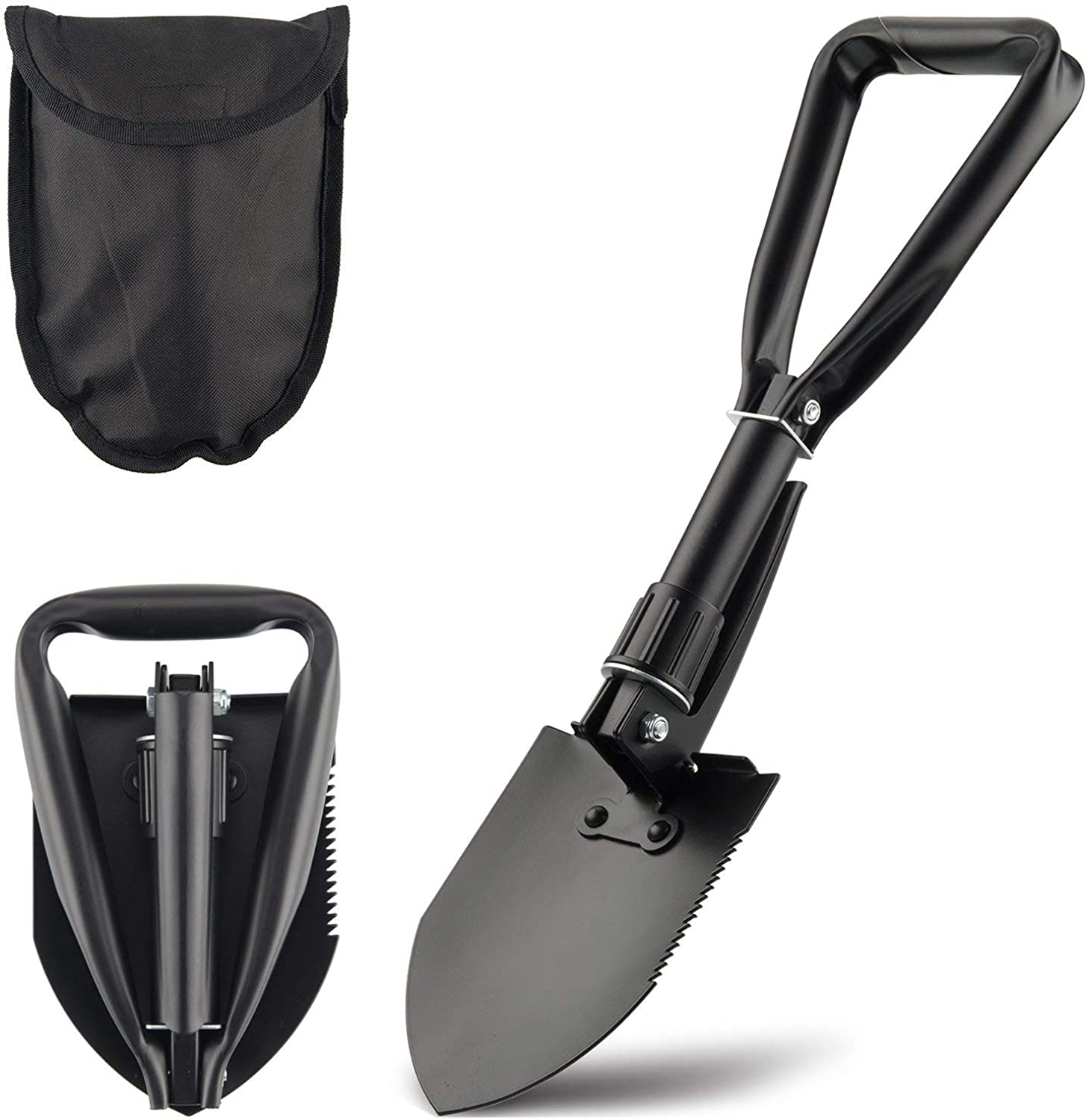 DARTMOOR Mini Folding Shovel High Carbon Steel, Portable Lightweight Outdoor Tactical Survival Foldable Snow Shovel, Entrenching Tool, Camping, Hiking, Digging, Backpacking, Car Emergency