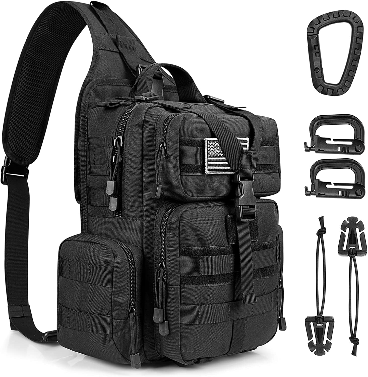 G4Free Tactical EDC Sling Bag Backpack with Pistol Holster Military Shoulder Backpack for Concealed Carry