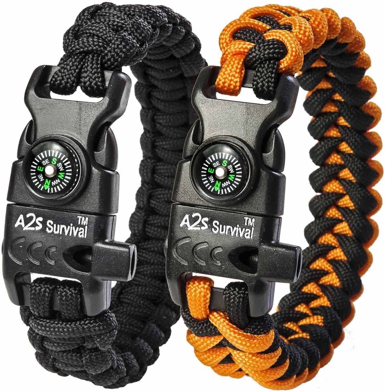 Paracord Bracelet K2-Peak – Survival Bracelets with Embedded Compass Whistle EDC Hiking Gear- Camping Gear Survival Gear Emergency Kit