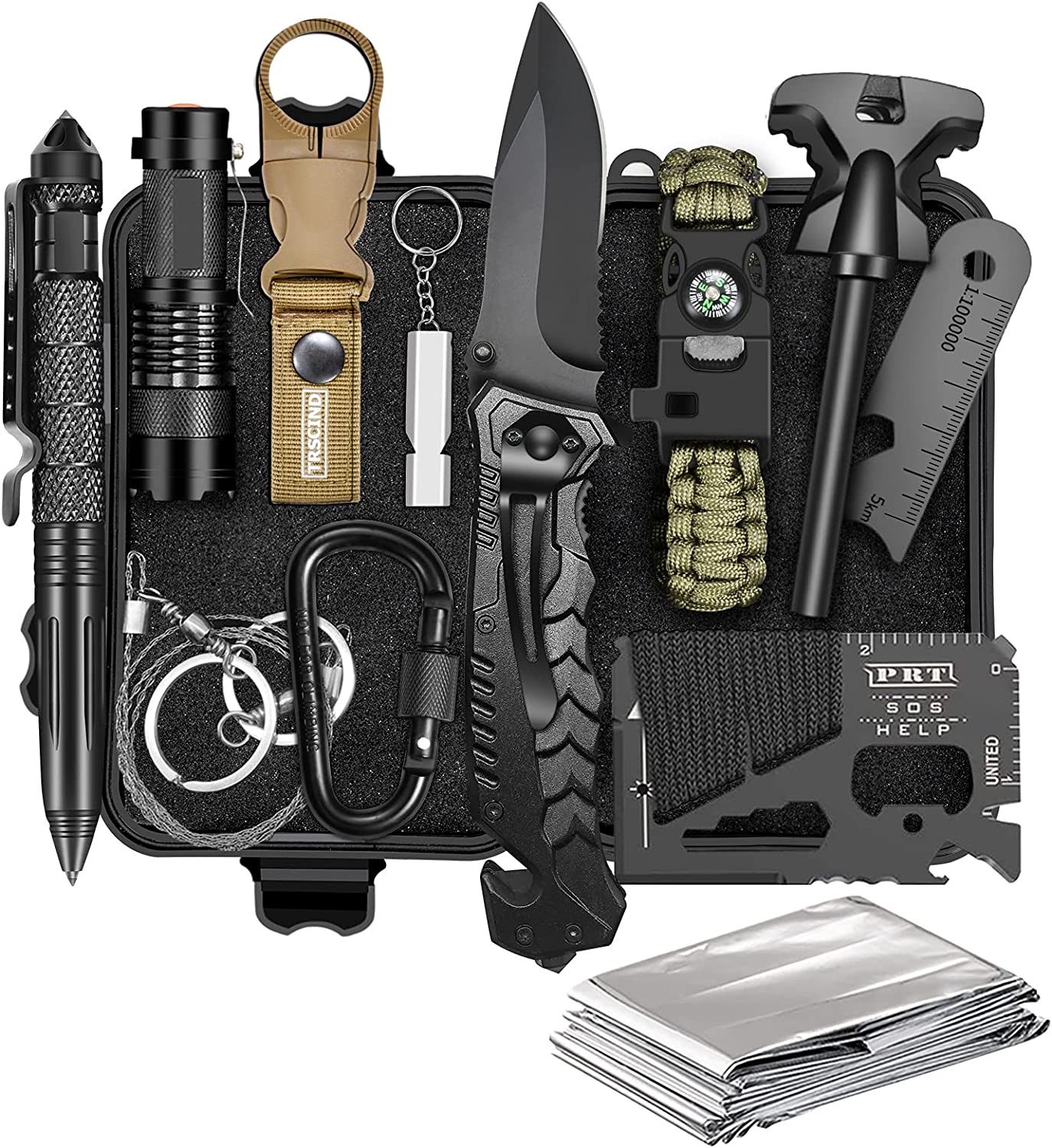 Gifts for Men Dad Him Husband, Survival Kit Tools, Survival Gear and Equipment 11 in 1, Stocking Stuffers Birthday Gifts for Boyfriend Teenage Boy Christmas, Cool Gadgets for Hunting Camping Fishing