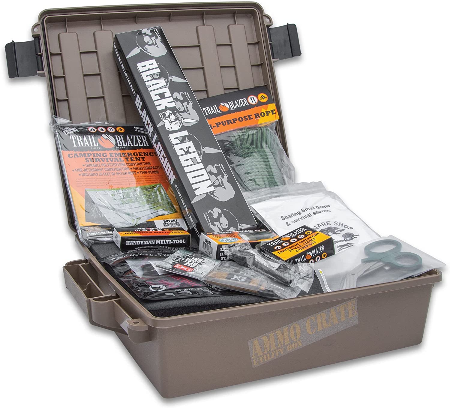 Doomsday Mystery Crate – Rugged Ammo Crate Packed with Assortment of Survival, Emergency, Outdoors, Bug-Out and Other Gear