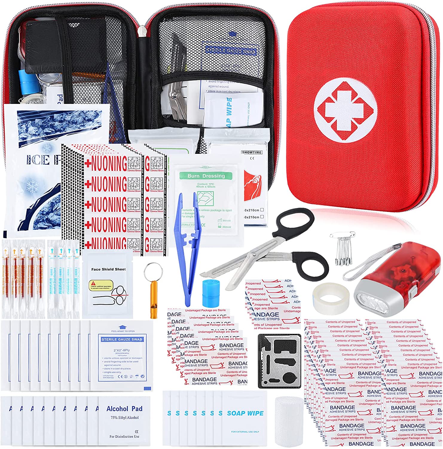 YIDERBO First Aid Kit Survival Kit, 274Pcs Upgraded Outdoor Emergency Survival Kit Gear – Medical Supplies Trauma Bag Safety First Aid Kit for Home Office Car Boat Camping Hiking Hunting Adventures