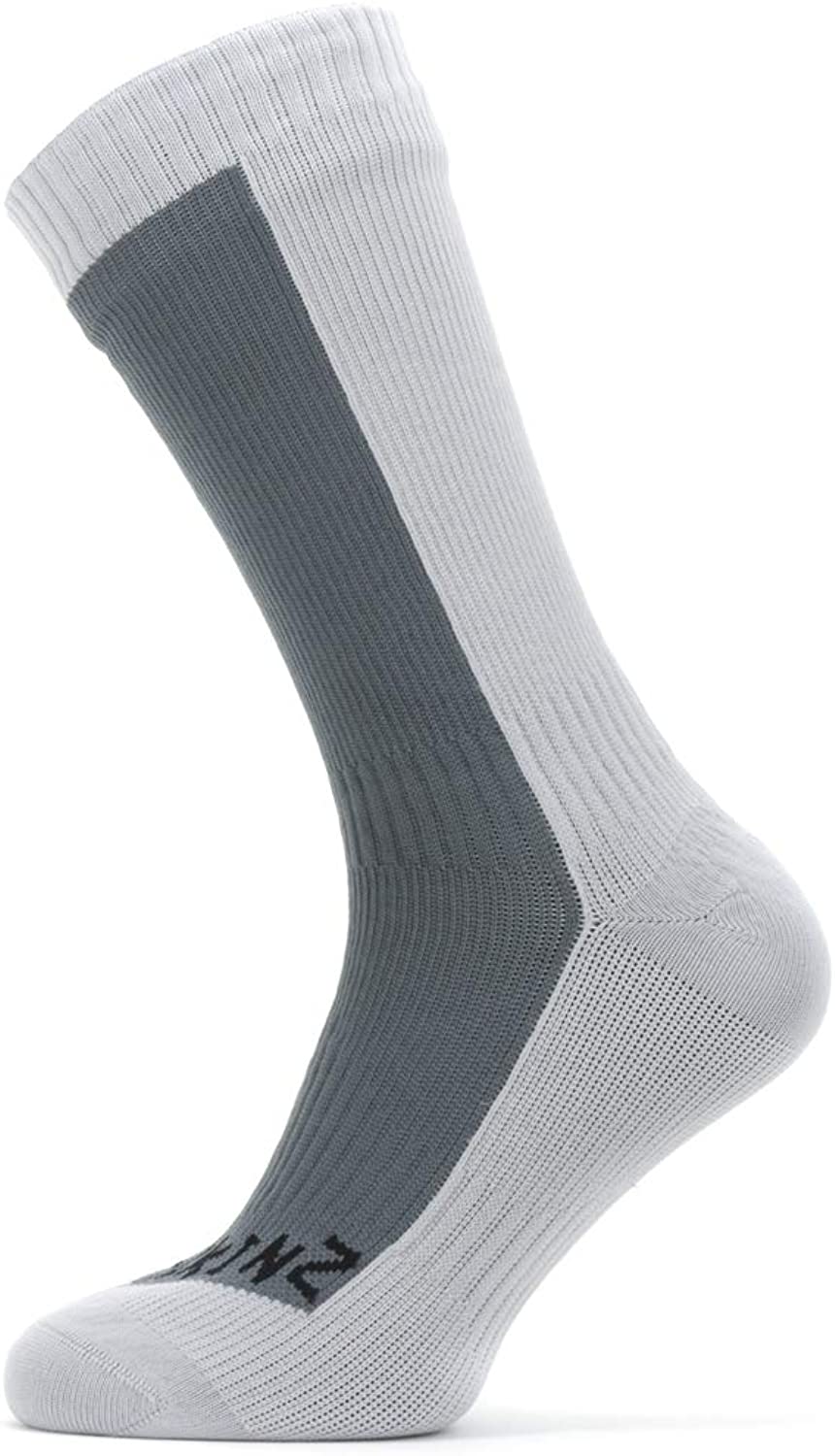 SEALSKINZ Unisex Waterproof Cold Weather Mid Length Sock, Grey, Medium