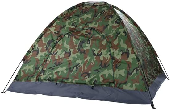 3-4 Person Camping Dome Tent Camouflage Camping Tent for 2 Person Single Layer Outdoor Portable Camouflage Handbag for Hiking,Travelling Lightweight (Camping Tent 1)