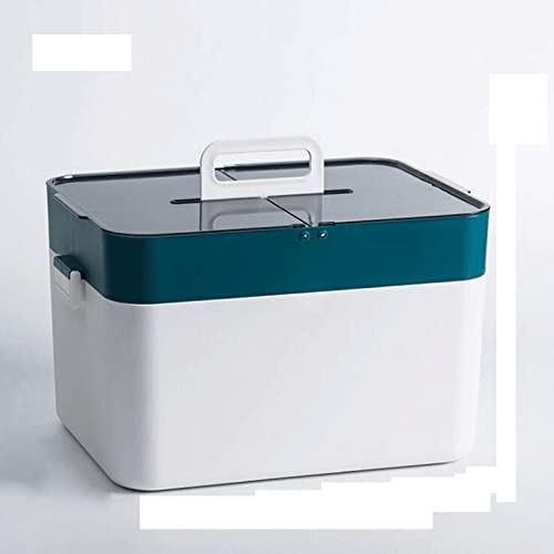 DITUDO First aid kit Family Medicines BoxPortable Medicine Chest Medicine Boxes 2 Layers Medical Storage Box ( Color : Blue )