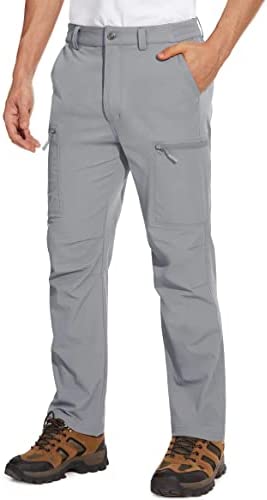MAGCOMSEN Men’s Hiking Pants 6 Pockets,Water Resistant Ripstop Outdoor Pants,Lightweight Quick Dry Fishing Work Pants