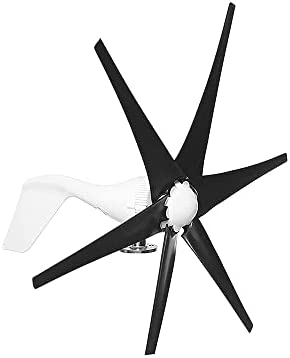 KEDUODUO Wind Turbine Generator Kit with 6 Blades, Wind Generator, Suitable for Boats, Rvs, Households, Hybrid Solar Wind System,Black,12V
