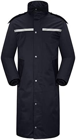 iCreek Raincoat Waterproof Men’s Long Rain Jacket Lightweight Rainwear Reflective Reusable with Hood