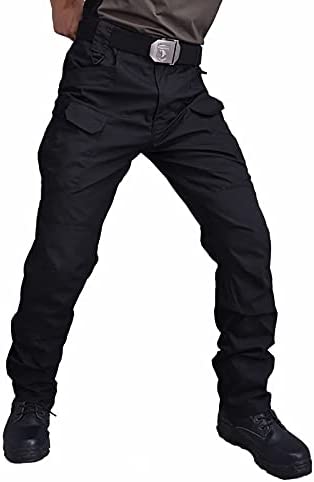 Men’s Flex Ripstop Tactical Work Pants Water-Proof Stretch Cargo Pants Relaxed Fit Lightweight Hiking Casual Slacks