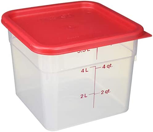 Cambro 6SFSPP190 Translucent Food Container with Lid, 6-Quart