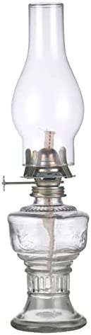 JCHHOME Vintage Oil Lamp, Glass Kerosene Lamp with 2 Wicks, for Home Emergency Decor,B