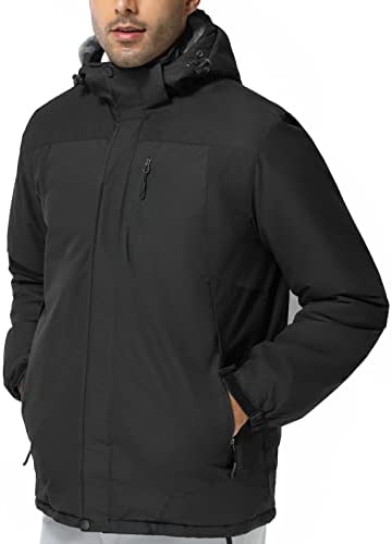 SPOSULEI Mens Winter Jackets Sports Coats Ski Snow Windbreaker Rain Jackets Waterproof Fleece Lined Warm Jackets
