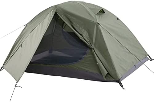OSDFN Tents for Camping 2-3 Person Backpack Tent Outdoor Camping 4 Seasons Winter Short Skirt Tent Double Layer Waterproof Hiking Survival (Color : Green)
