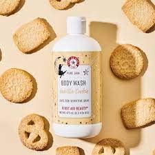 First Aid Beauty Pure Skin Body Wash Vanilla Cookie Deep Cleansing, Limited Edition Holiday Collection 16 fl oz