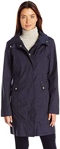 Cole Haan Women’s Packable Hooded Rain Jacket with Bow