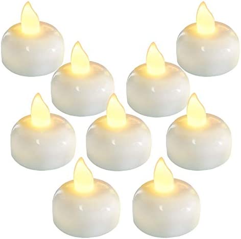 Homemory 24 Pack Waterproof Flameless Floating Tealights, Warm White Battery Flickering LED Tea Lights Candles – Wedding, Party, Centerpiece, Pool & SPA
