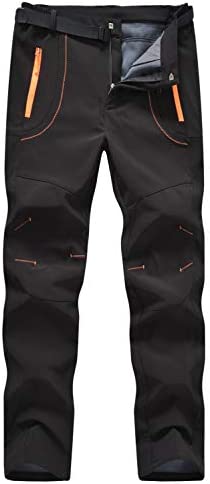 Rdruko Men’s Snow Ski Pants Waterproof Softshell Outdoor Hiking Travel Fleece Insulated Winter Pants