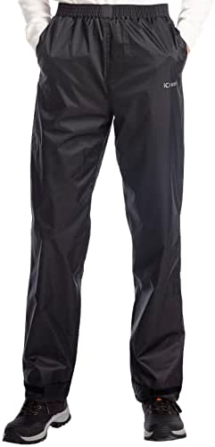 iCreek Men’s Rain Pants Waterproof Breathable Windproof Lightweight Over Pants Work Rain Outdoor for Hiking, Golf, Fishing