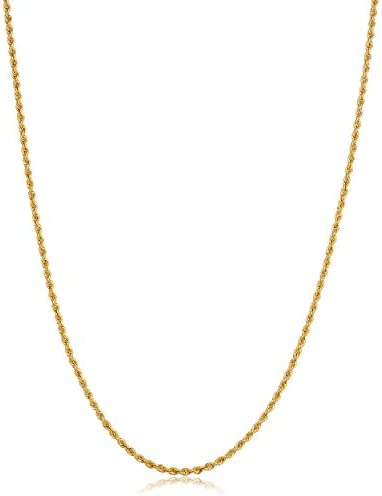 Kooljewelry 10k Yellow Gold Rope Chain Necklace For Men And Women (Choose from 1.5mm, 1.8mm, 2.6mm, 3.2mm, 3.8mm or 4.8mm. Sizes from 14 until 30 inches long)