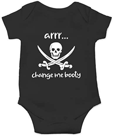 AW Fashions Arrr Change Me Booty – Hilarious Pirate Joke, Captain Adorable – Cute One-Piece Infant Baby Bodysuit