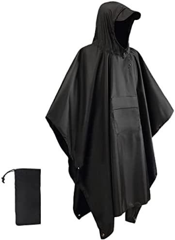 Azarxis Reusable Rain Poncho Waterproof Long Raincoat Jacket with Hood for Men Women Cycling Camping Hiking Walking Dog