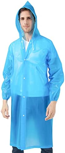 Potosala 2 Pack Rain Jackets Rain Poncho Reusable Waterproof Rain Jacket (EVA) Transparent Unisex Rain Poncho Rain Jackets