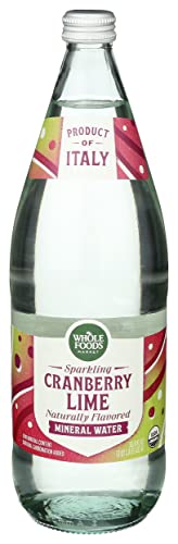 Whole Foods Market Organic Cranberry Lime Italian Sparkling Mineral Water, 33.8 FZ