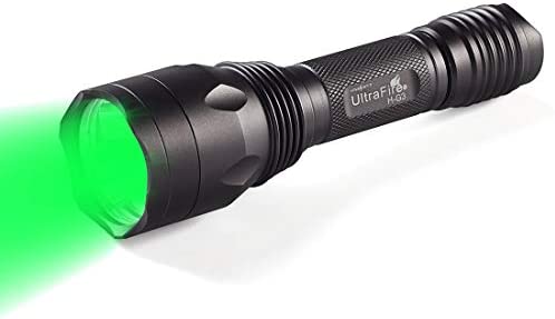 ULTRAFIRE Green Hunting Flashlight, XP-E2 LED 650 Lumens, Single Mode, 520-535 nm Wavelength 256 Yards,Tactical Night Hunting Light for Hog Pig Coyote Varmint Predator Rifle (Battery not Included)