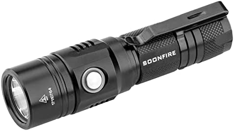 soonfire 1000 Lumens LED Flashlight, E07 USB Rechargeable Waterproof Compact EDC Law Enforcement flashlights (Camping, Security and Emergency Use)