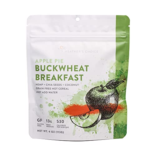 Heather’s Choice Apple Pie Gluten-Free Buckwheat Breakfast, Vegan & Vegetarian Dehydrated Food for Backpacking, Camping, Hiking and Hunting